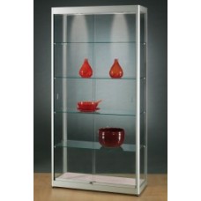 Vitrine 200x100x40cm zilver 100ZG200